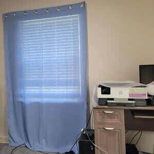 NWOT Draperies Collection 84x54, Sky Blue Flowing fabric, 2 Panels